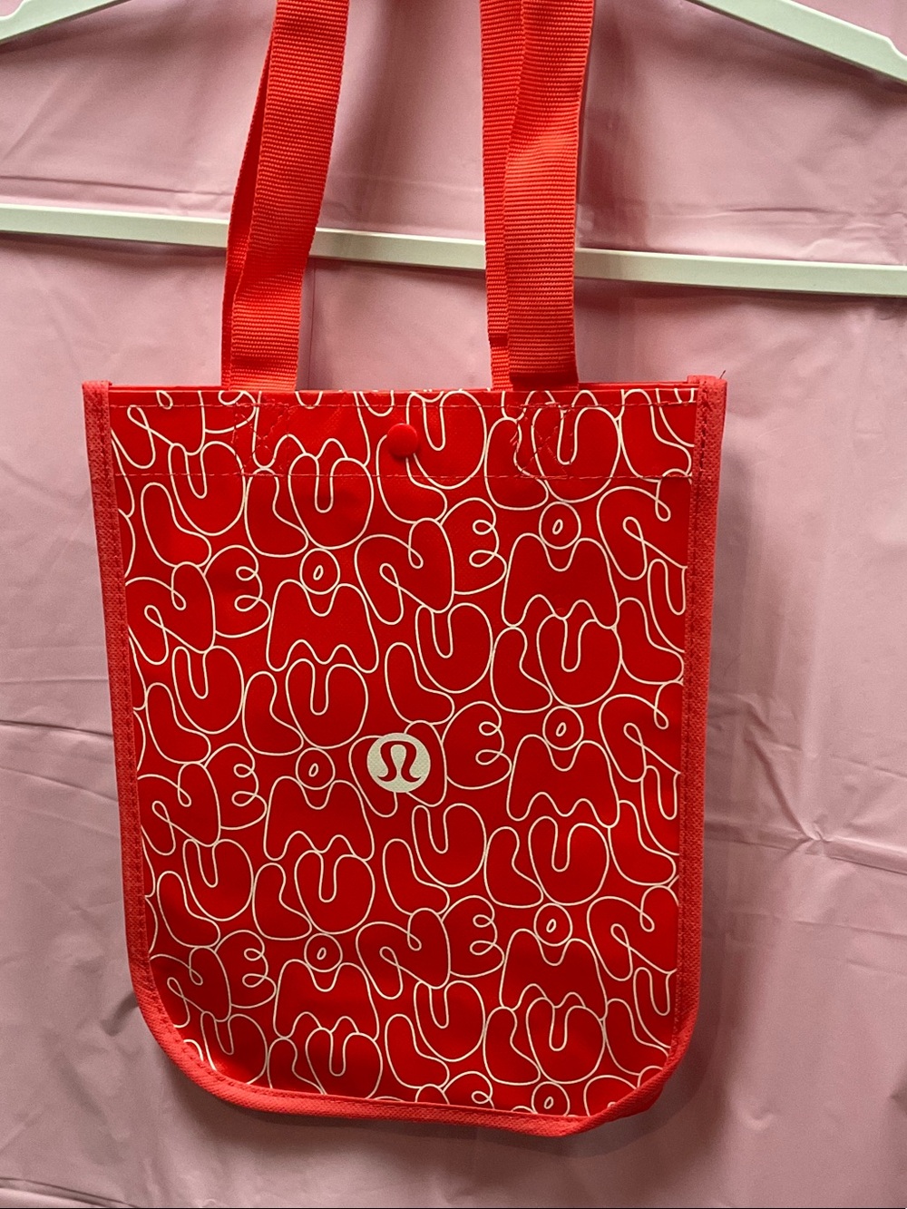 Small lululemon athletica Red Tote with White Abstract Pattern